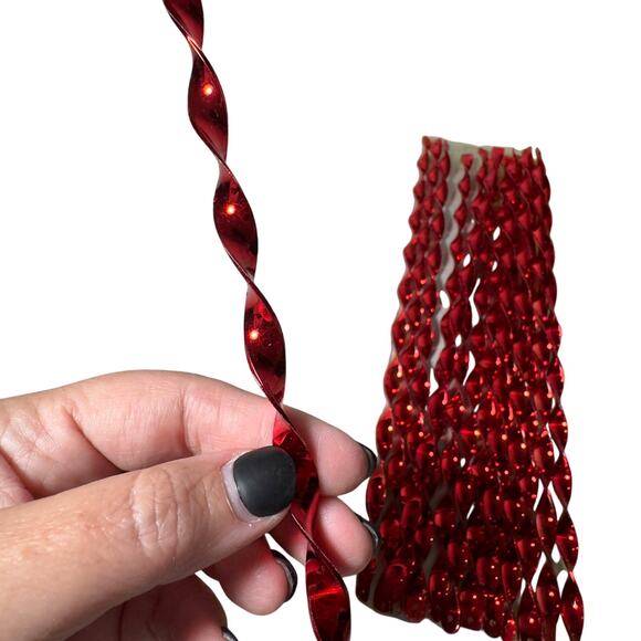 Christmas Ornament Icicles Red Spiral Shatterproof Kurt Adler Decor Set of 12 - Picture 2 of 5